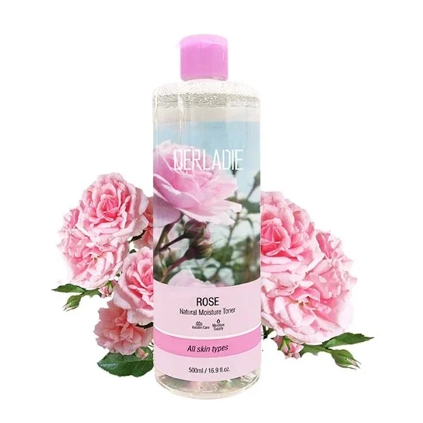 Nước hoa hồng cân bằng ẩm dành cho da khô, nhạy cảm, giảm thâm mụn Derladie Witch Hazel Rose Toner