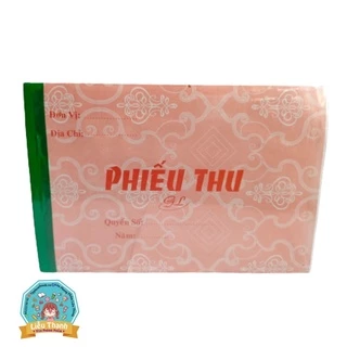 Phiếu thu 2 liên 30 bộ, 50 bộ khổ 13cmx19cm- 1 quyển