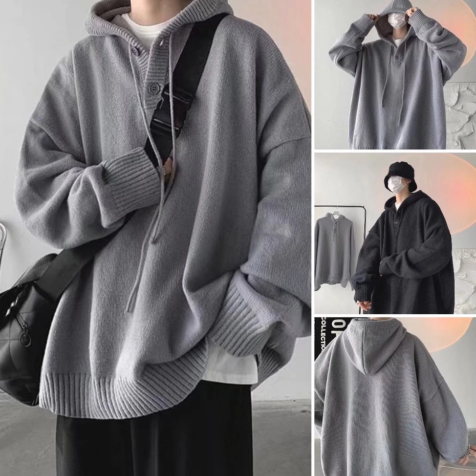 【M-5XL】Áo hoodies màu trơn thời trang đơn giản có nón vải nỉ dáng rộng Áo len nam form rộng Áo len nữ form rộng áo len nam cao cấp Áo hoodie nữ form rộng dày