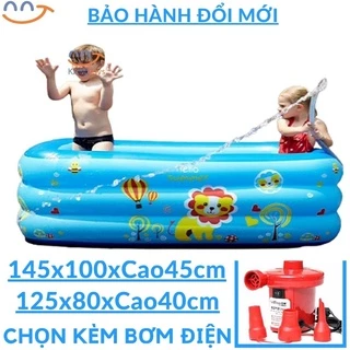 Bể bơi cho bé kiểu hồ phao bơm hơi (cỡ 145 và 125cm) làm bồn tắm hoặc nhà bóng trong nhà gấp gọn