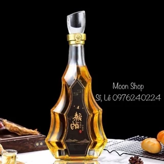 [ Có Kèm Tem ] Bình, Chai Đựng Rượu Thuỷ Tinh Cao Cấp 500ml Mẫu Số 9