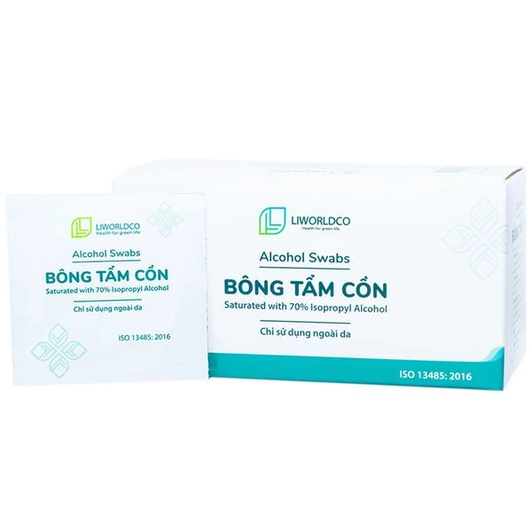 Bông tẩm cồn sát trùng, lau móng