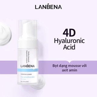 Sữa Rửa Mặt Lanbena Chứa Axit Hyaluronic Tạo Bọt Dưỡng Ẩm Chăm Sóc Da Làm Sạch 100ml