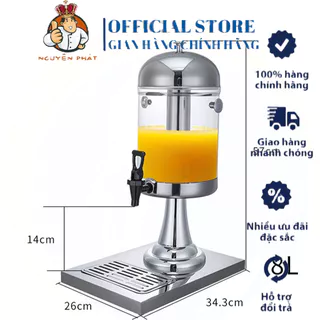 Bình Làm Lạnh, Đựng Nước Ép Trái Cây, Bia, Cocktail, Trà Sữa, Bí Đao Inox 8L - Dụng Cụ Pha Chế Đà Nẵng