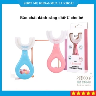 Bàn chải đánh răng hình chữ U cho bé chữ chất liệu silicon chịu được lực cắn an toàn tiện dụng cho bé từ 2-6 tuổi