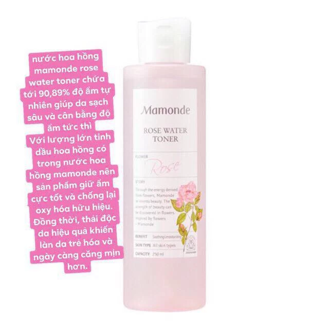 Nước Hoa Hồng Se Khít Lỗ Chân Lông Mamonde Rose Water Toner 250ml (QUEEN)