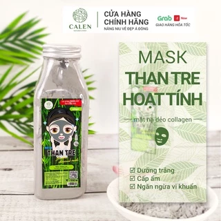 Mặt nạ dẻo collagen Than Tre Calen cao cấp dùng trong Spa dưỡng Trắng cấp ẩm chống lão hóa da ngừa mụn dạng bột hũ 200g