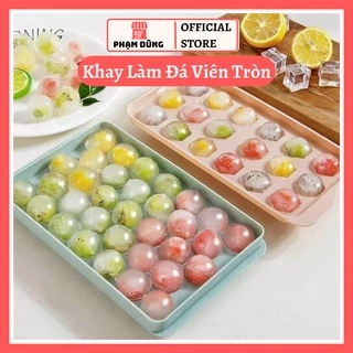 Khay Làm Đá Viên Tròn , Vỉ Làm Đá Tủ Lạnh , Khuôn Làm Đá Bi