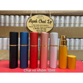 CHIẾT NƯỚC HOA 10ML vỏ nhôm TRÒN , 2 lớp nhám-lọ chiết nước hoa