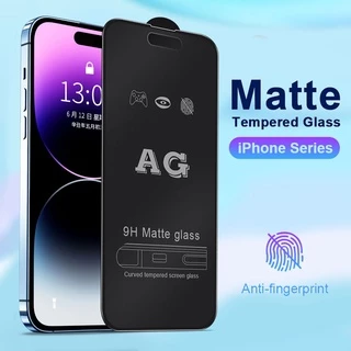 Kính cường lực nhám AG toàn màn hình chống vân tay thích hợp cho iPhone 15 Plus 14 13 12 11 Pro Max 13 Mini X XS XR