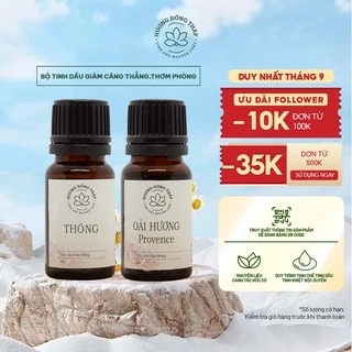 [Combo 2] Tinh Dầu Nguyên Chất Giảm Căng Thẳng,Thơm Phòng Hiệu Quả  Hương Đồng Tháp 20ml: Tinh dầu Thông, Oải Hương