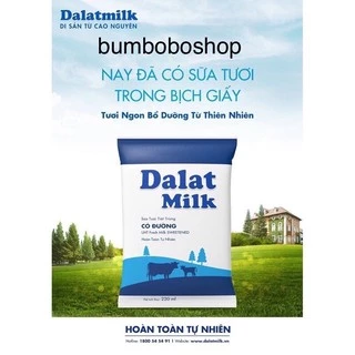 Sữa bịch Dalat milk có đường/ít đường/ko đường 220ml