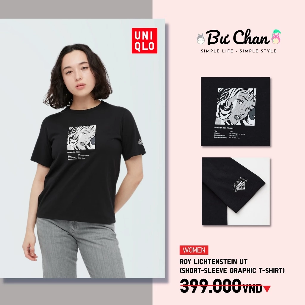 Áo phông UT Nữ Roy Lichtenstein 3 ❤️ (UNIQLO Nhật Chính Hãng)