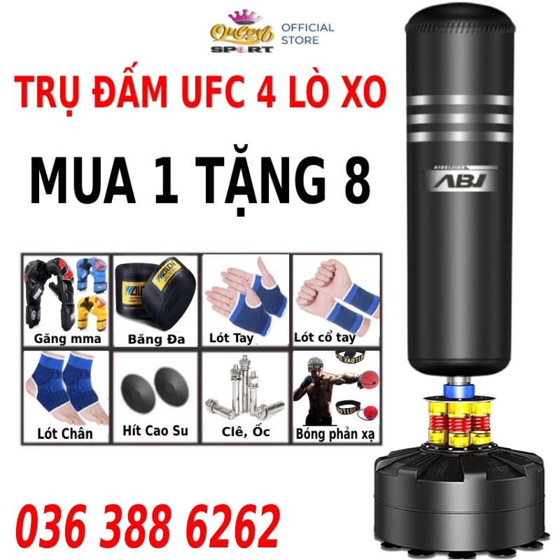 [FREE SHIP MAX] Bao cát trụ đấm bốc boxing tự đứng ufc chính hãng dùng cho người lớn trẻ em tặng full 8 phụ kiện