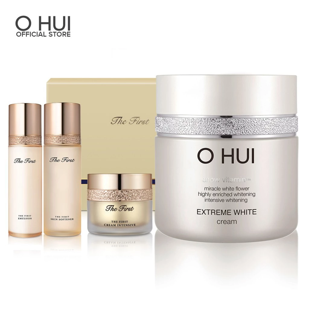 Bộ Kem Dưỡng Trắng Tái Tạo Da OHUI Extreme White Cream 50ml Và The First 47ml