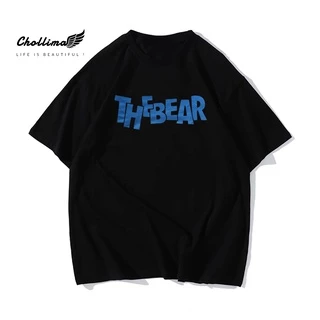 Áo thun unisex tay lỡ Chollima form rộng in chữ THE BEAR  AT008 chất vãi cotton co giãn 2 chiều thoáng mát