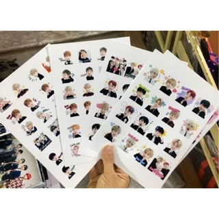 Sticker BTS có đề cần dán nhiều ảnh bé trên 1 tấm ( nhiều mẫu)