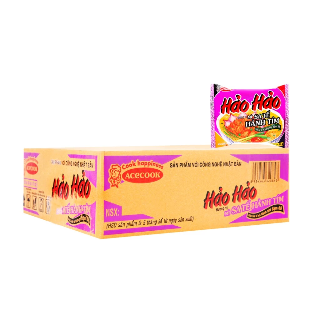 Thùng 30 gói Mì Hảo Hảo Vị Sate Hành Tím Gói 75g