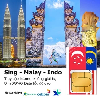 Sim du lịch Singapore, Malaysia, Indonesia - Sim data 4G Tốc Độ Cao Đi 3 Nước