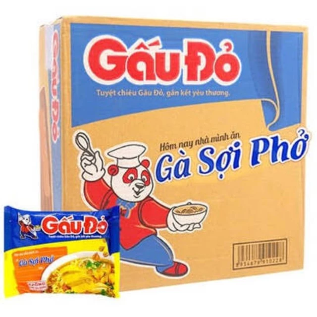 Thùng mì Gấu Đỏ nhiều vị 30gói