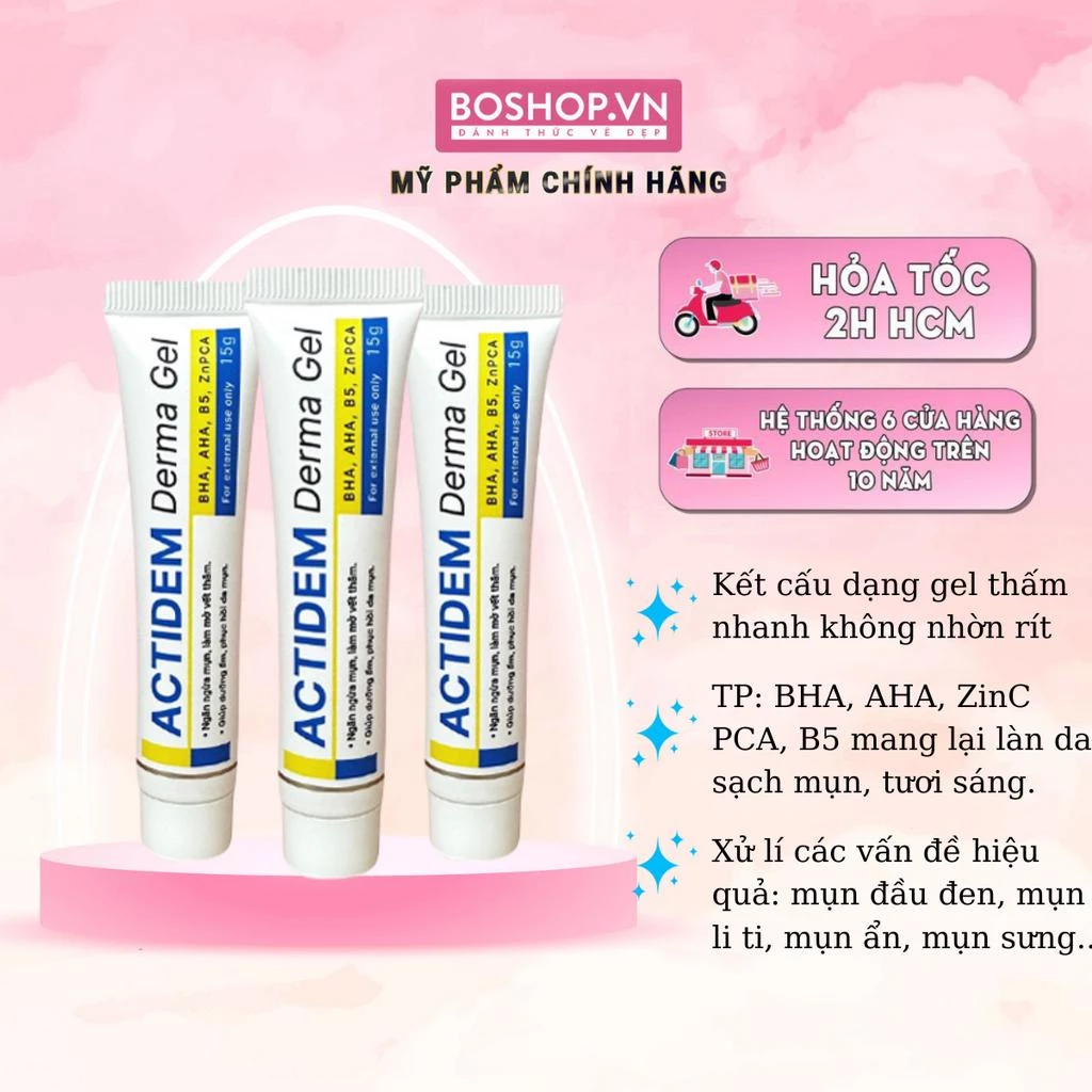 Gel Giảm Mụn Giảm Thâm Actidem Derma Gel 18g