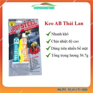 Keo AB hai thành phần thái lan lớn Epoxy Alteco siêu cứng chịu nhiệt dán sắt đá kính kim loại