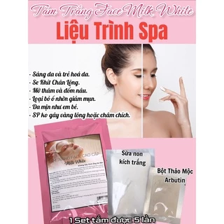 (NEW) Tắm Trắng Da Mặt Milk White SPA Cao Cấp - tinh chất sữa non truyền trắng (1 gói dùng được 4~6 lần)