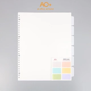 Bìa Phân Trang AO+ Nhựa PP/ A4 (Bộ 6 Tab Phân Mục) Kèm Giấy Dán