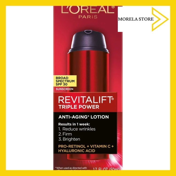 Dưỡng chất chống lão hóa L'Oreal Paris Revitalift Triple Power Broad Spectrum SPF 30 Pro-Retinol VTMC HA