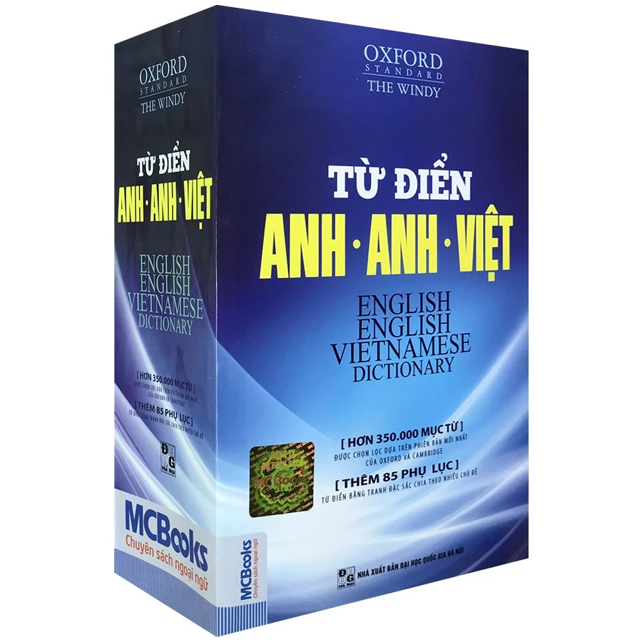 Sách - Từ Điển Anh Anh Việt Phiên Bản Bìa Mềm Màu Xanh - Giải Nghĩa Đầy Đủ Ví Dụ Phong Phú  - MCB