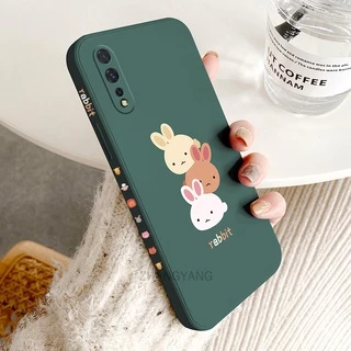 ốp lưng vivo s1 Ốp Điện Thoại TPU Silicone Hình Ba Chú Thỏ Đáng Yêu Kèm Dây Đeo Cho vivo s1