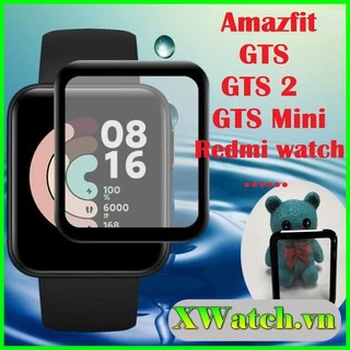 Cường lực dẻo Amazfit GTS, GTS 2, GTS 2 mini  dán full màn viền đen amazfit gts - GTS4 mini