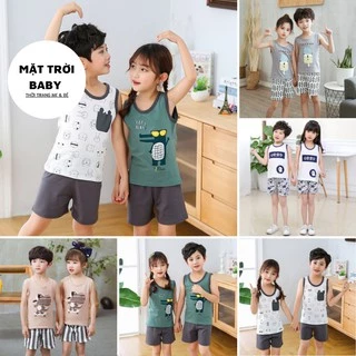 Bộ ba lỗ chất cotton mỏng, mát hàng Quảng Châu cao cấp cho bé trai, bé gái 1-3 tuổi