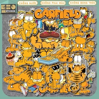 Combo 50 Sticker Garfield chống nước sticker dán laptop, điện thoại, đàn guitar, mũ bảo hiểm, vali. MSP: ST94