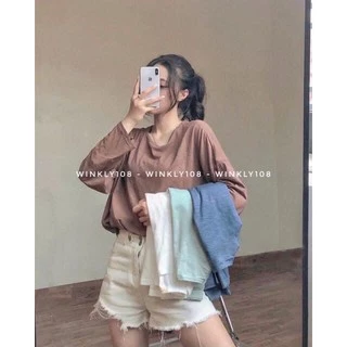 [Ảnh thật] Áo phông trơn dài tay basic ulzzang