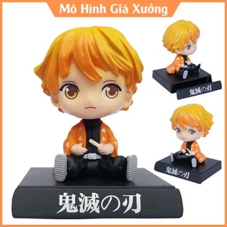 Mô Hình Kimetsu no Yaiba Chibi lắc đầu Agatsuma Zenitsu Thanh Gươm Diệt Quỷ - Figure - Quà tặng bầy bàn bầy taplo