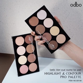 Bảng Tạo Khối Tông Nâu Odbo Highlight và Contour Pro Palette OD138