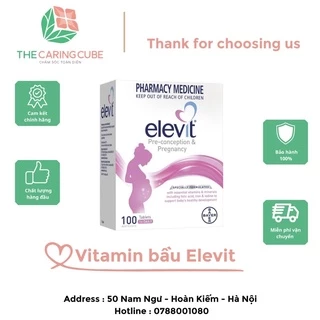 Viên uống vitamin tổng hợp Elevit cho mẹ bầu giúp thai kỳ khỏe mạnh 100 viên - The Caring Cube