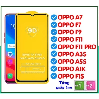 Cường lực full màn oppo f7 , f9 , f11 , f11 pro , a3s , a5s , a7 , a12 , sieu bền siêu cứng - tặng kèm giấy lau