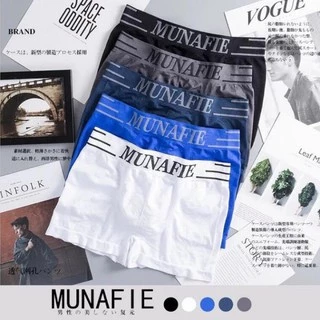 Combo 5 Quần Sịp Nam Quần Lót Nam Boxer Munafie Dệt Kim Co Giãn 4 Chiều + Túi Zip Sang Trọng