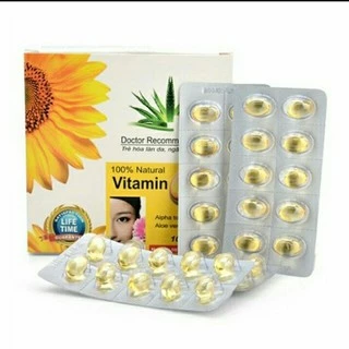 VITAMIN E400 KÈM TINH CHẤT NHA ĐAM - CHỐNG LÃO HÓA ĐẸP DA - UỐNG HOẶC BÔI MẶT - NGUYÊN LIỆU MỸ - HỘP 100 VIÊN