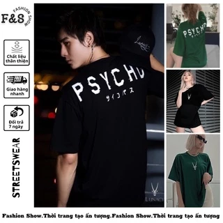 Áo thun tay lỡ unisex form rộng PSYCHO - Áo phông F&S nam nữ, cặp đôi phong cách hàn quốc