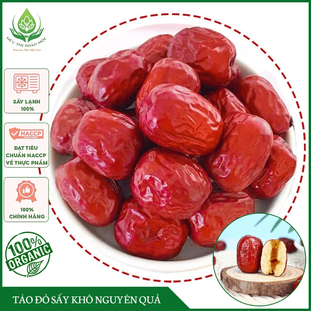 ✅[CHÍNH HÃNG] Táo Đỏ Sấy Khô Quả To Đỏ Đều Và Đẹp Loại 1 Siêu Thị Thảo Mộc