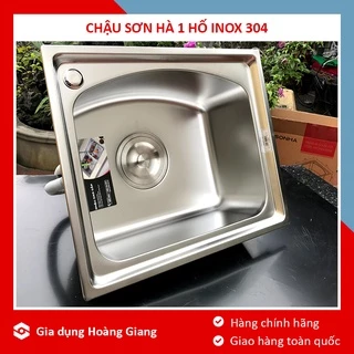 Chậu rửa bát 1 hố Sơn Hà S50 inox 304 chính hãng - Bảo hành 5 năm