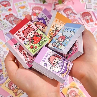 [MAJ] Mini Sticker Bộ 50 Miếng Dán Mini Họa Tiết Hoạt Hình Dễ Thương Trang Trí Nhật Ký / Sổ Tay /Hãy chú ý đến kích thước nhãn dán./