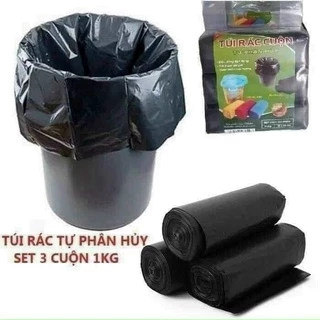 SET 3 cuộn túi đựng rác đen tự hủy