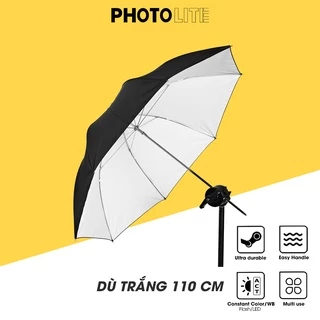 Umbrella ô tản sáng trắng 110 cm Photolite PA156 làm mềm ánh sáng chụp ảnh đèn Flash/Led