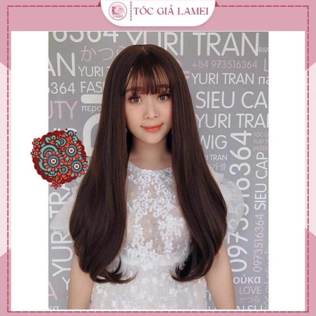 Tóc Giả Nữ Nguyên Đầu Dáng Cụp Dài 50cm Phù Hợp Với Nhiều Dáng Mặt