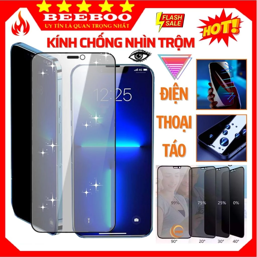 Kính cường lực chống nhìn trộm iphone 17 Pro Max 17 Air 17 16 15 14 Pro Max 13 12 Pro Max 11 6 7 8 Plus X Xr Xs Max