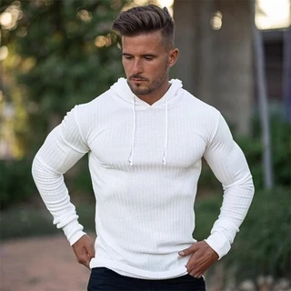 Áo hoodie ôm dáng cổ tròn dài tay thời trang xuân thu đơn giản cho nam